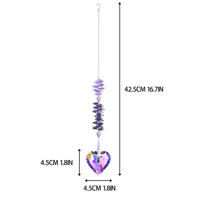 H&D Szivárványkészítő Lógó Kristály Napsütő Üveg Tényezett Szívprizma Medál Ablak, Ajándékok Karácsonyi Esküvőre (Lila) - Image 5