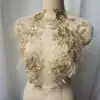 2PCS Gold Sequin Flower Tassel Wedding Gown Appliques Lace Fabric Embroidered Trims Collar Mesh Sew Patch For Dress DIY Decorat ► Photo 2/6