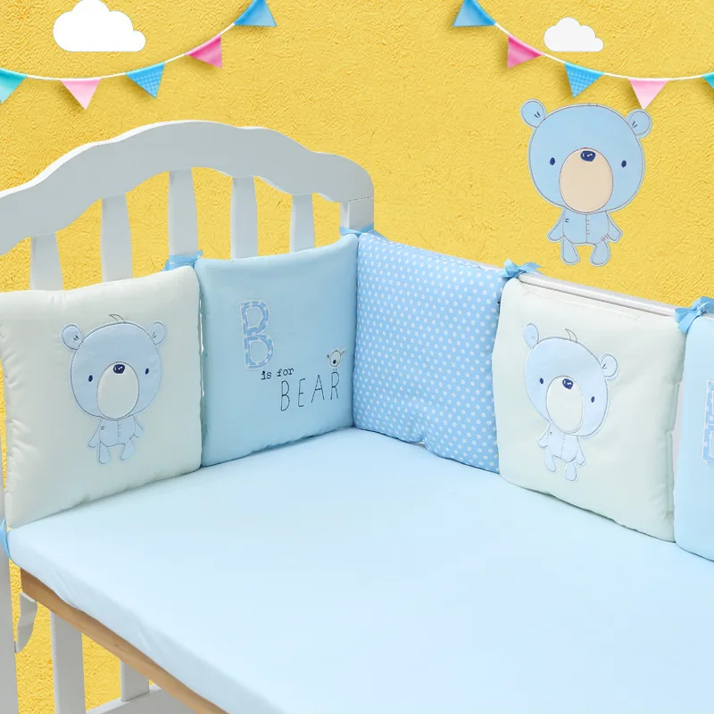 Хлопковый с принтом животного квадратный для детской кроватки набор 6 шт. детские