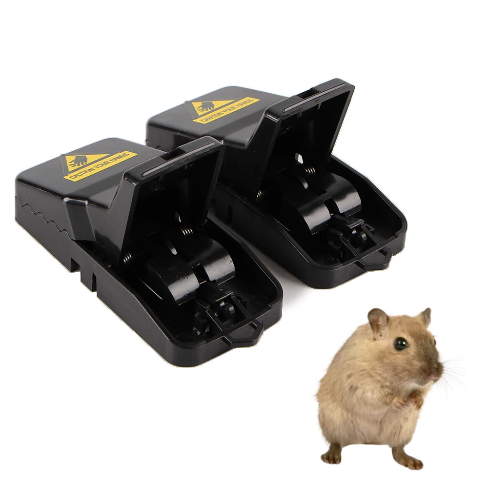 

2 Pcs Home Reusable Catching Rats Black Bite-type High-strength Rat Traps Set Rodent Mousetrap Bait Spring Catcher Control Trap