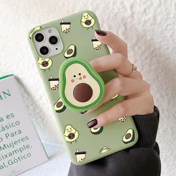 

3D Funny Cartoon Fruit Avocado Soft TPU Phone Case For iphone X XR XS 11 Pro Max 6S 7 8 plus Holder Cover Coque