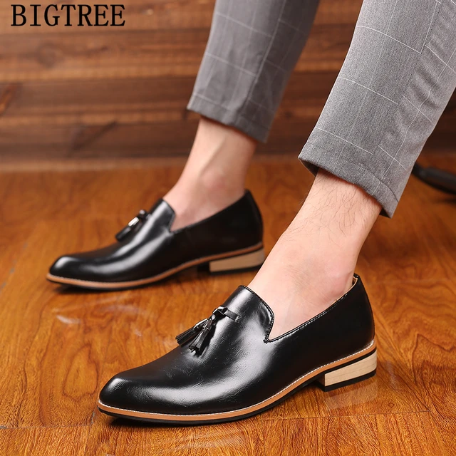 Zapatos italianos con borlas para Hombre, mocasines clásicos De cuero, fiesta, boda, Formal, Oficina - AliExpress