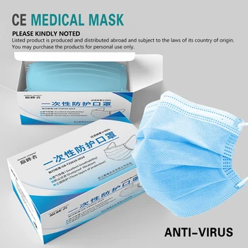 

10pcs/50Pcs/100pcs Mask Disposable Non wove 3 Layer Ply Filter Mask mouth Face mask Breathable Earloops Masks