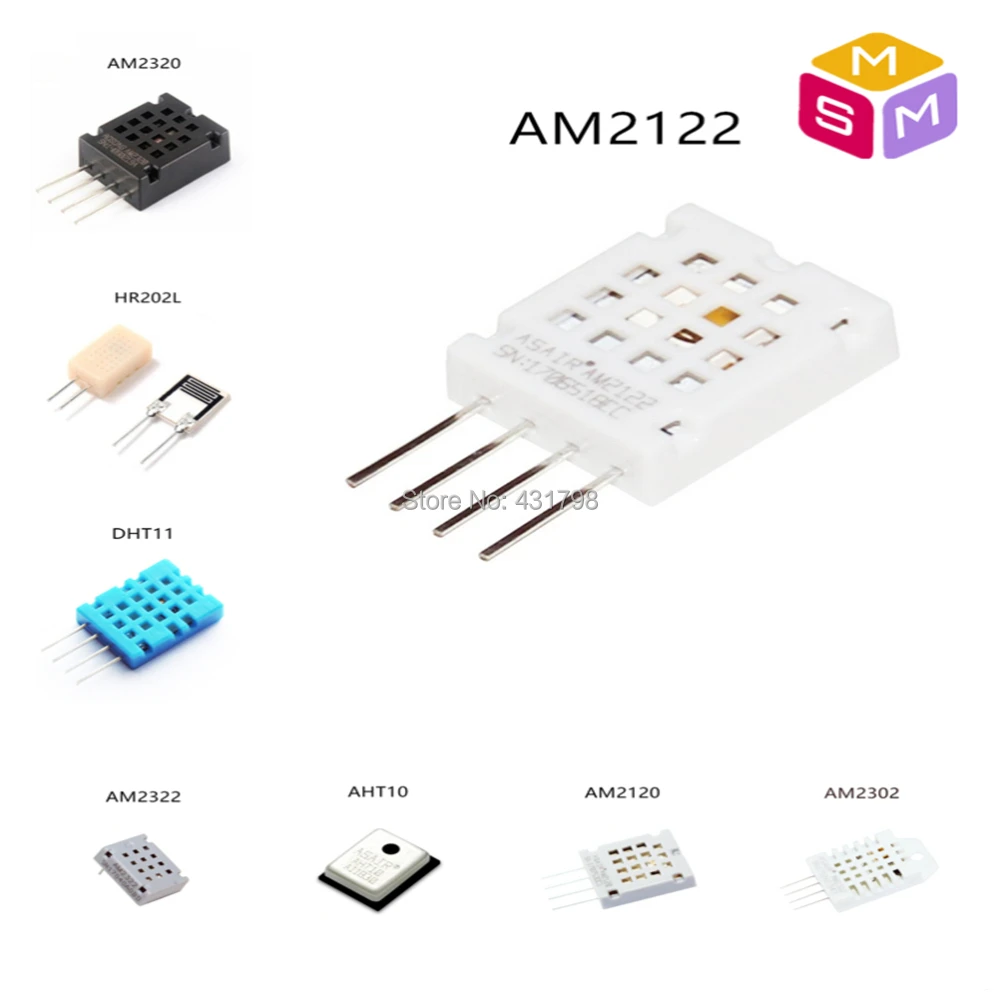 

AM2122/AM2320/AM2302/AHT10/DHT11/AM2120/AM2322/HR202L Digital temperature and humidity sensor sensitive capacitor module AIoT