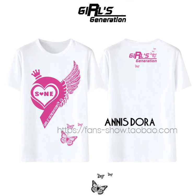 SNSD/футболка с логотипом для девочек - Цвет: WHITE A
