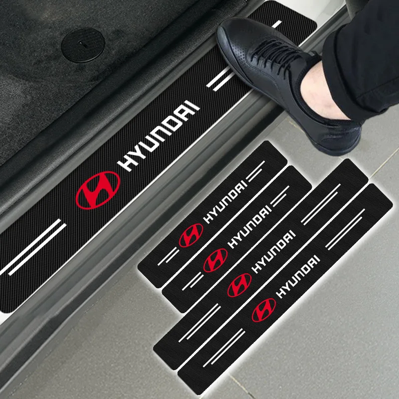 4pcs Car Decoration Threshold Protection Scratchproof Pedal Sticker