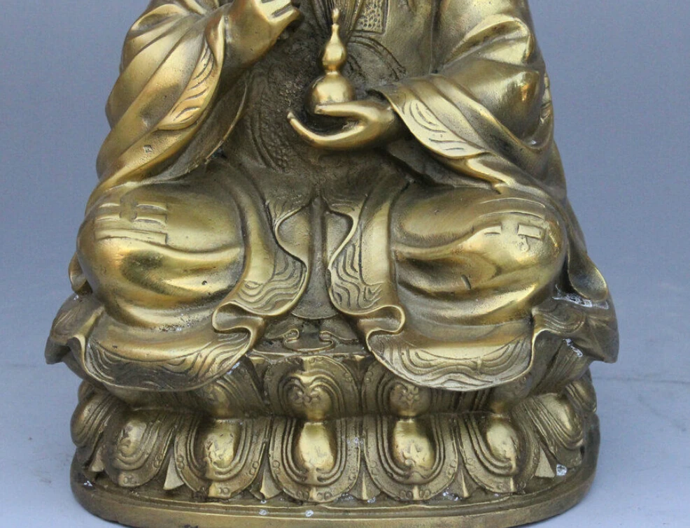 SUIRONG-609+++ 1" Китайский даосизм бронзовая молитва тайшанг старшая Laojun Бог держать даосскую тыкву статуя