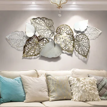 

Nordic Creative Plants Leaf Wrought Iron Wall Hanging 3D Leaves Crafts Wall Decoration Home Wall Background Metal Mural R3891