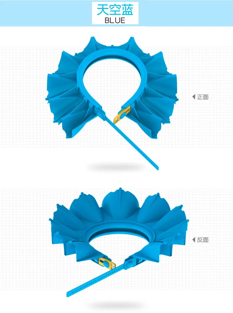 Силиконовая детская шапочка для душа, детский шампунь, краску, набор для ванны, высоко Регулируемый эластичный козырек для ванной для детей, для ванной - Цвет: BLUE