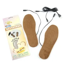 Горячая Распродажа, 1 пара, стельки с электрическим питанием от USB для обуви, ботинки, сохраняющие тепло, однотонные женские и мужские унисекс Стельки