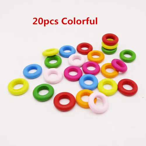 20pcs Colorful 20 шт-50 шт африканские деревянные различные 3 цвета вязанные крючком косы для волос дреды бусины трубчатые кольца для наращивания аксессуары - Цвет: 20pcs Colorful