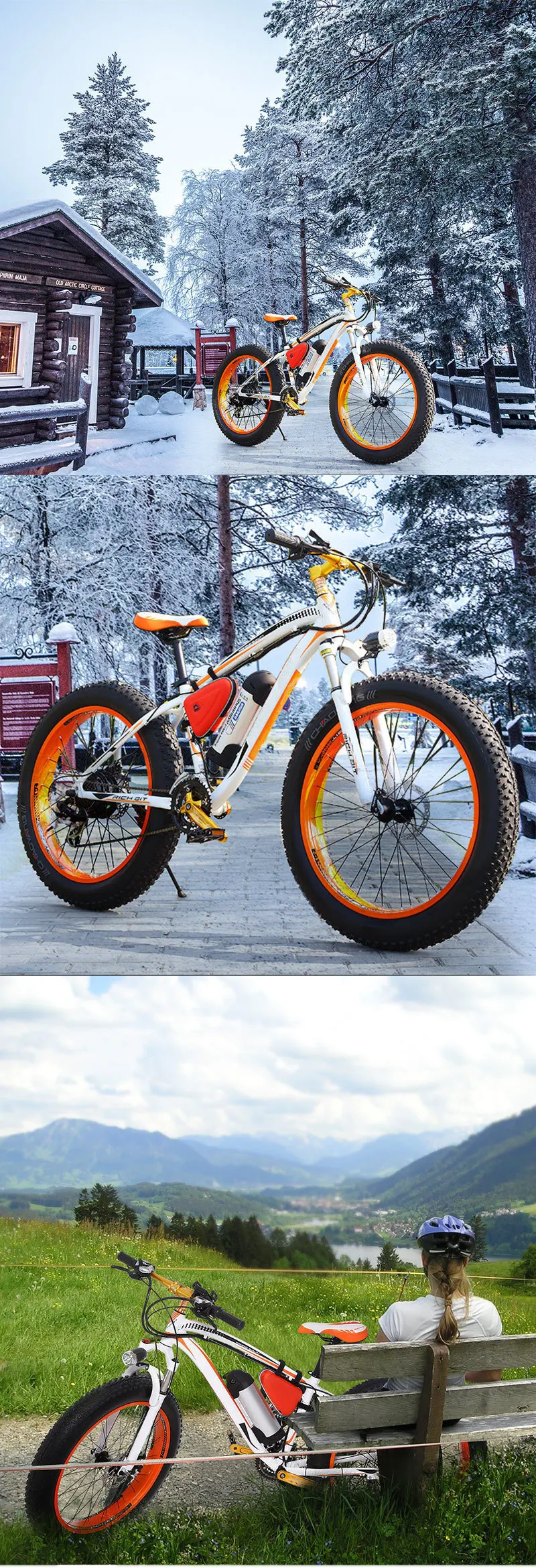 E6-5 26 дюймов Fat Tire Электрический мотоцикл Скутер горный велосипед