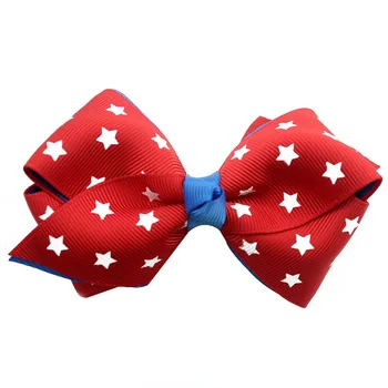 

10 PCS 3 inch The stars in the flag element simple stripe manual clip hairpin boutique hair accessories A good match