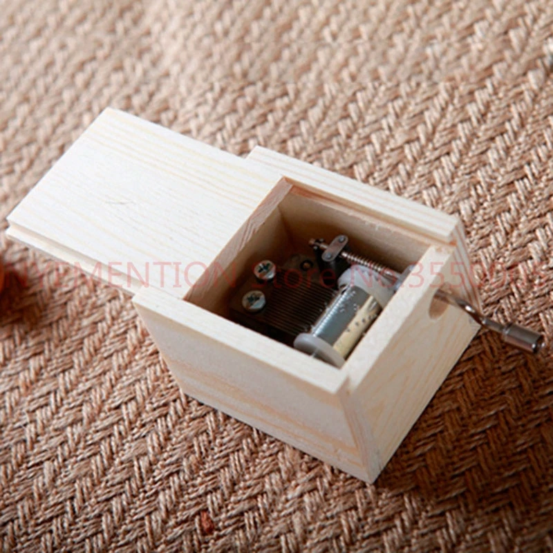 Мини музыкальная шкатулка DIY Механическая Ретро винтажная ручка музыкальная шкатулка движение 18 нот Мелодия музыкальные коробки ремесло вечерние подарки 100 шт