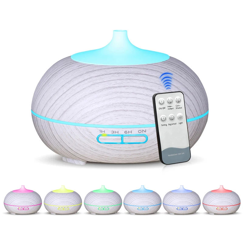  300ML Remote Control Aroma Diffuser Aromatherapy Wood Grain Essential Oil Diffuser Ultrasonic Cool 