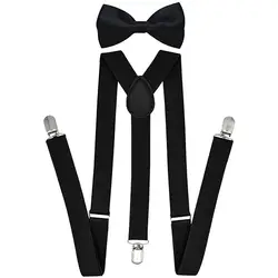 Красивые комплекты с галстуком-бабочкой на подтяжках мужская, женская, для мальчиков и девочек, детская рубашка для вечеринки, свадьбы, Y-Back