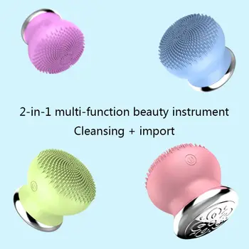 

1 Set Mini Skin Cleansing Vibration Introducer Rechargeable Silicone Electronic Beauty Instrument Waterproof Face Brush