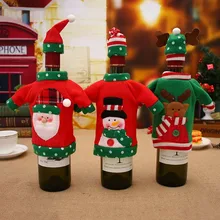 Войлочный Гном Рождественская бутылка вина крышка Новогодняя бутылка украшения бутылки вина Топпер Рождественский стол украшение на бутылке