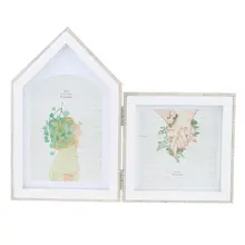 アメリカ両面家木の色フォトフレーム木製クリエイティブ Burlywood フォトフレームテーブルリビングルーム机の装飾(China)