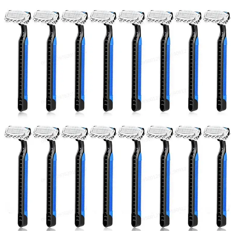 

16pcs/Set Disposable Razors Men Hotel Three-Layer Blade Manual Shaver Razor Hair Removal Men'S Safe Face Care Shaving Machine