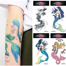 12 Kinds Large Size Mermaid Tattoo Women Disposable Fashion Makeup Temporary Body Art Summer Sticker Waterproof Summer Vacation Aliexpress Beauty Health