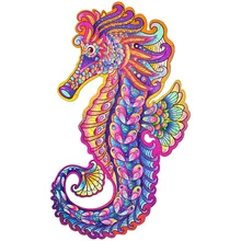 

New Kids Building Block Puzzle 100 200 300 Pieces Brain Game Box Wooden Toy Hippocampus Pattern Gift Jigsaw Puzzle Dropshipping