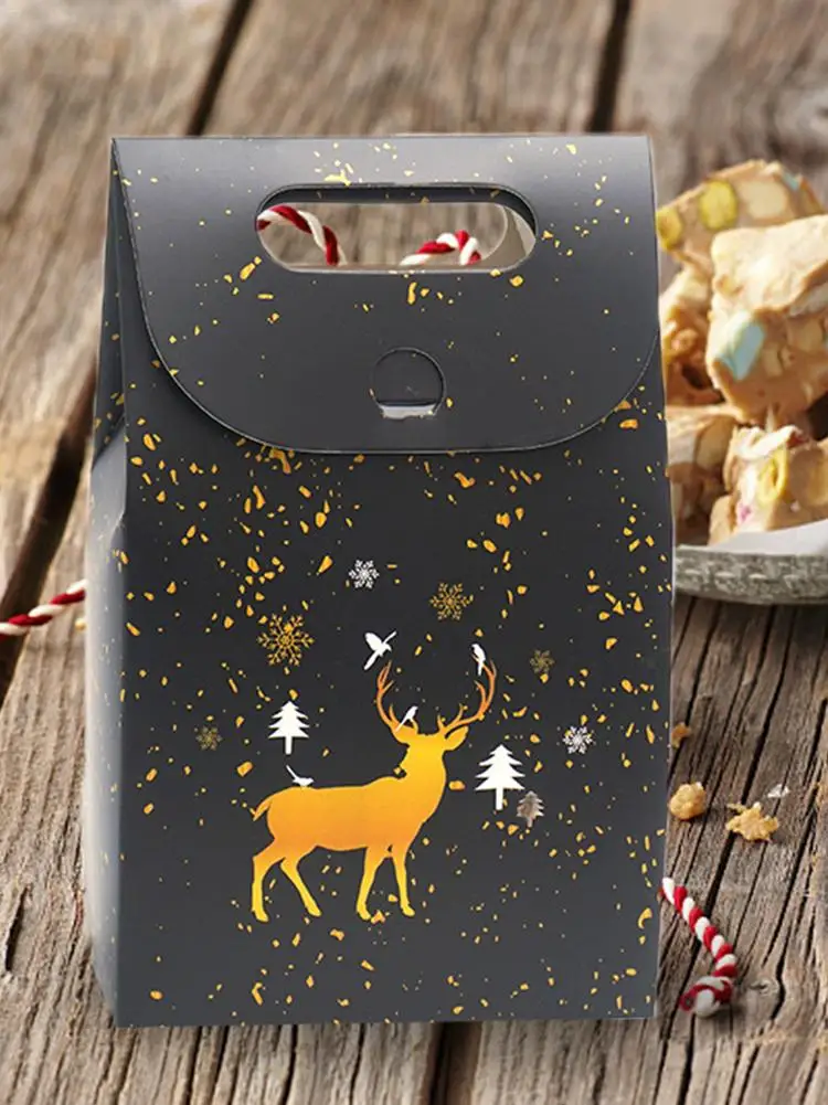 1 шт рождественские принадлежности сумки для конфет ночное небо олень бумажный пакет коробки конфеты шоколад пакет для печенья коробки для год