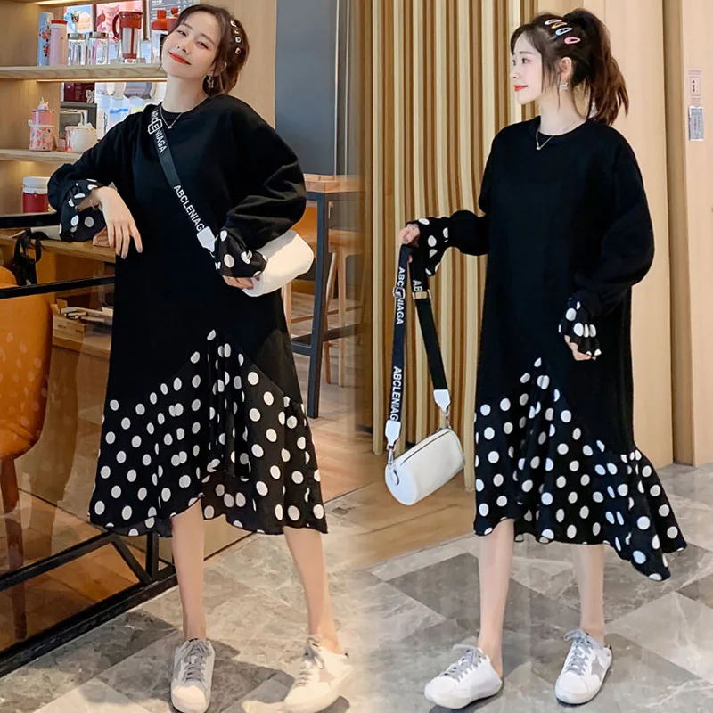 

Shanghai New Europe Sang 2020 Autumn Slimming Mid-length Polka Dot Dress