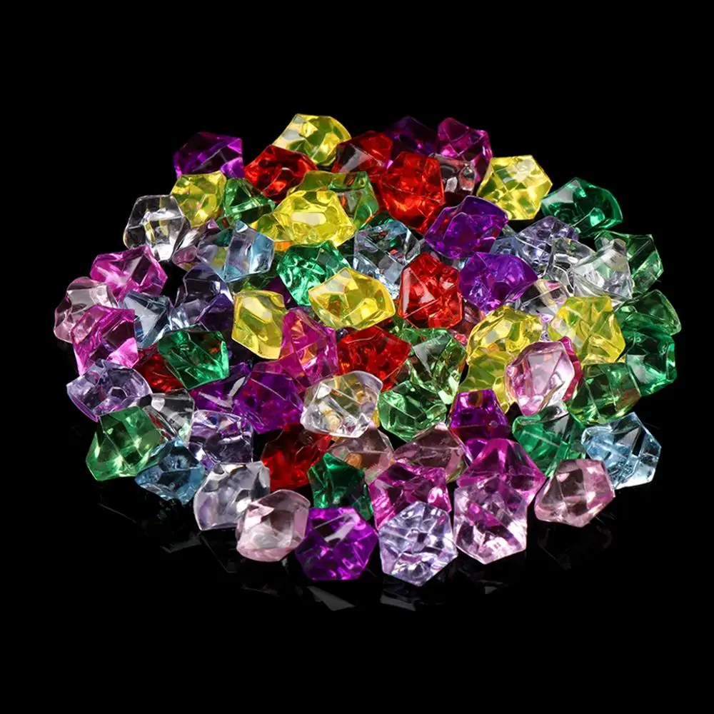 50Pcs/Bag Colorful Vase Filler Pebble Aquarium Acrylic Stones Crystal Ice Cubes Fish Tank Ornament DIY Craft Home Decoration | Дом и сад