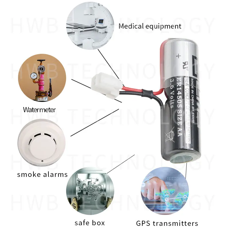 2 шт./лот Новинка EEMB ER14505 AA 3,6 V 2400mAh литиевая батарея с вилкой