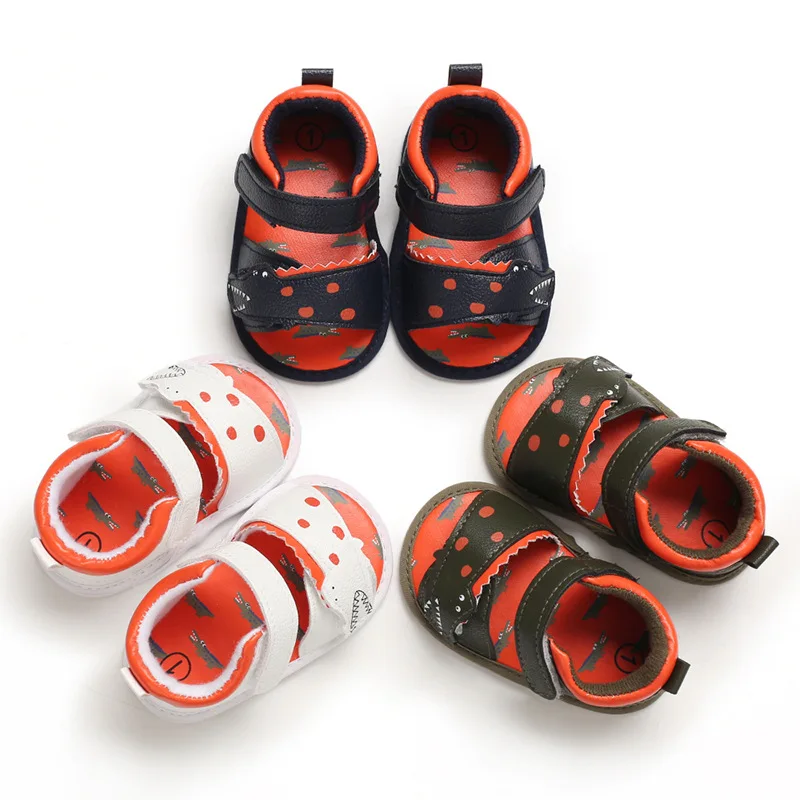 

0-18M Baby Girls Boys Kids Sandals Floral Print Anti-Slip Prewalker Baby Shoes for Girls Boys White/Dark Blue/Atrovirens
