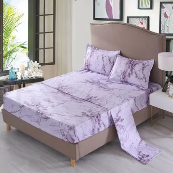 

Super Soft Classic Marble Pattern Bedspread Fitted Sheet for Beds Elastic Home Textile Twin/Full/Queen/King Bed Sheet Cover Set