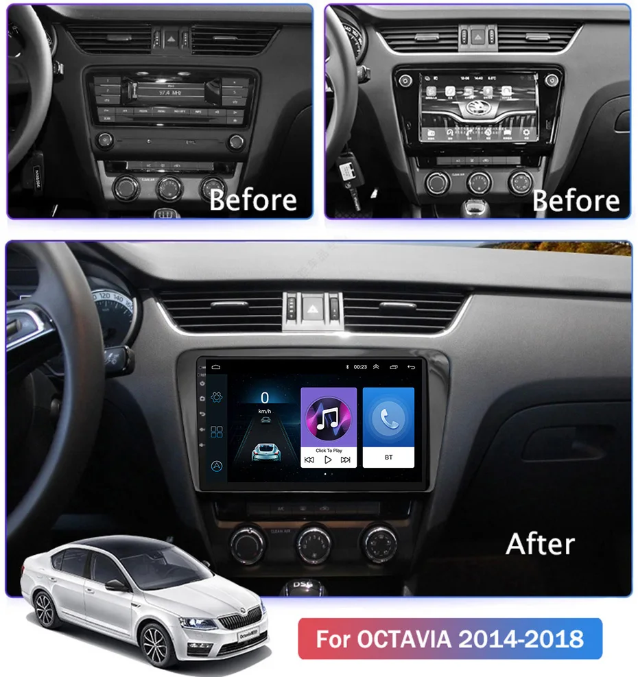 Для Skoda octavia- автомобильный Радио Мультимедиа Видео плеер навигация gps Android 8,1 аксессуары SWC BT wifi седан без dvd