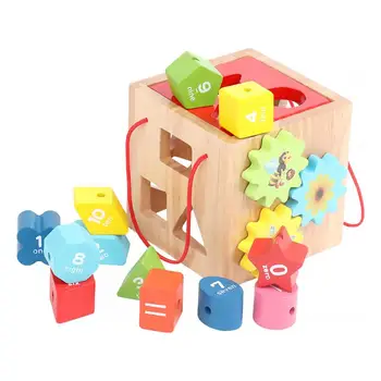 

Geometric Shape Color Matching Knock Toys Wooden 3D Puzzles Toy Montessori Early Educational Toys For Children