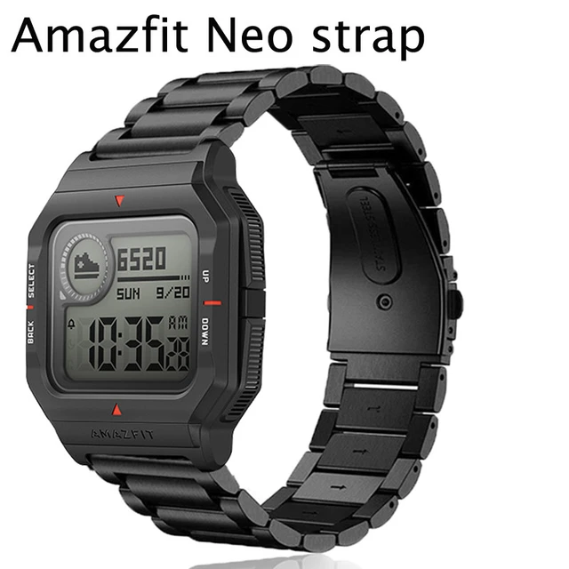 In acciaio inox wristband per Amazfit NEO smart Fasce Per Per Xiaomi Amazfit  Neo Accessori Per Orologi cinturino di vigilanza della fascia della cinghia  di - AliExpress