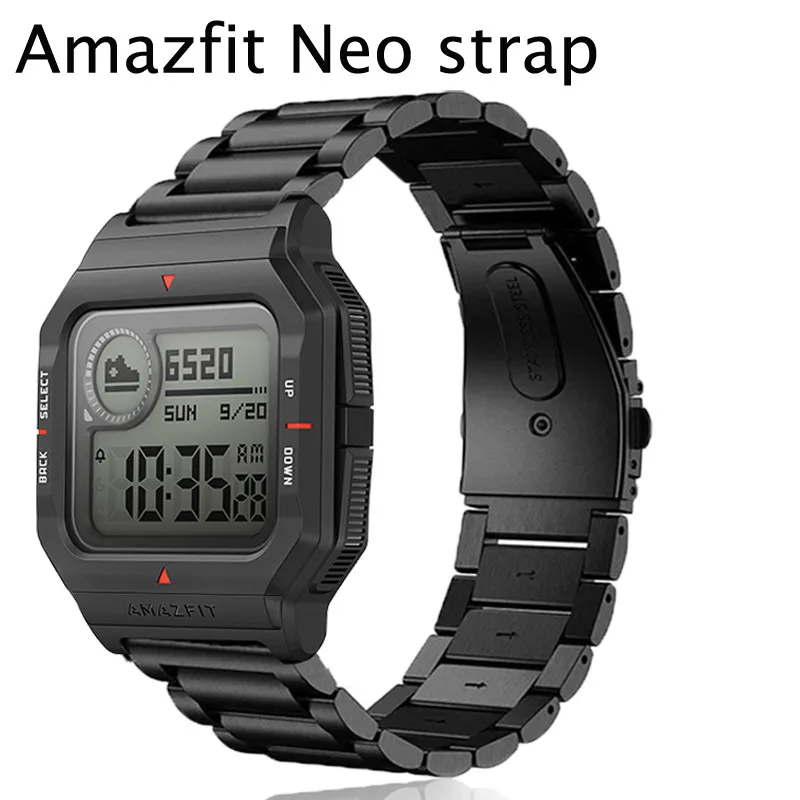 Pulsera de acero inoxidable para Xiaomi Amazfit NEO, correa de reloj  inteligente, accesorios|Accesorios inteligentes| - AliExpress