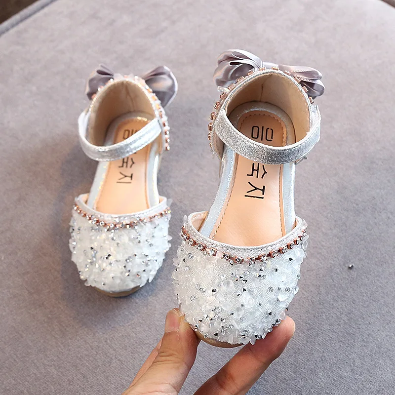 Baby Shoes Kids Shoes Children Sandals Kids Sandals Children Princess Shoes Baby Girls Flat Bling Leather Sandals Fashion Sequin Soft Kids Dance Party Sparkly Shoes A986