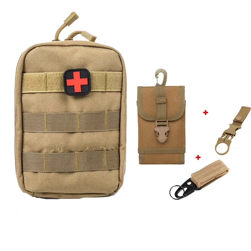 Наружные наборы сумок для военных тактических сумок с ремнем, армейский рюкзак, Охотничья поясная сумка, съемный Многофункциональный рюкзак - Цвет: Four-piece