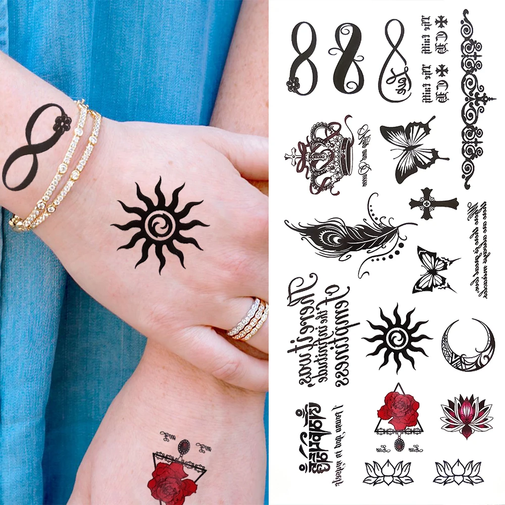 Amazon.com : Nirbffo Black Cross Waterproof Temporary Tattoo Men and Women  Scars Painted Small Cross Tattoos Sticker 5 Sheets 10x17CM : Beauty &  Personal Care