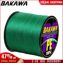 BAKAWA 4 trenzada línea de pesca Longitud: 300m/330yds diámetro: 0,2mm-0,42mm, tamaño: 10-85lb japonés PE trenzada línea flotante