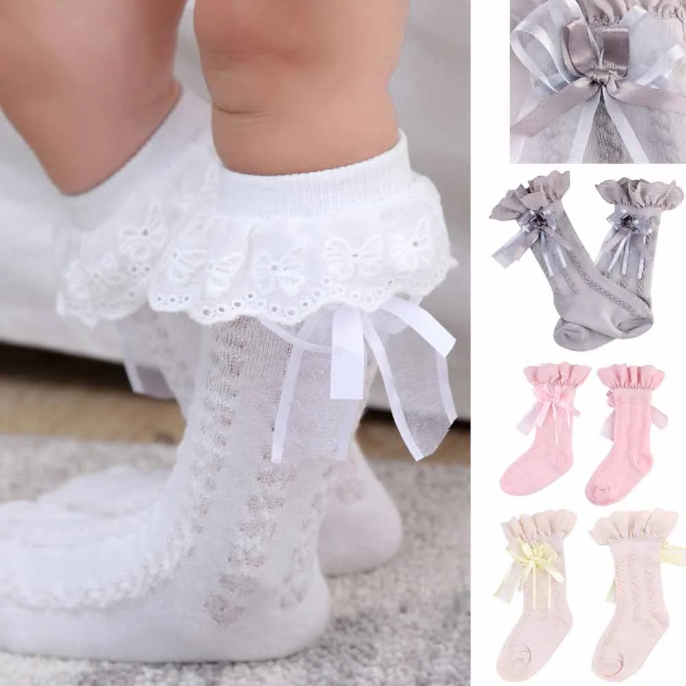 Детские носки летние милые кружевные хлопковые высокие носки для малышей мягкие носки для новорожденных девочек Calcetines M800