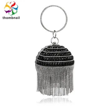 

Elegant Black Evening Clutches Bag Women Fashion Wedding Party Handbag Purse Bridal Crystal Clutch