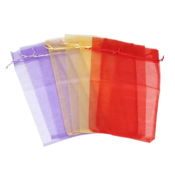 

30 Pack Organza Wine Bottle Gift Bags with Drawstring for Christmas, 14X37Cm