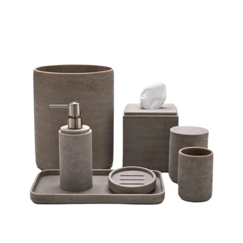 

1Set Multi-functional Clay Carving Handicraft Kit Gargle Cup Soap Box Hand Sanitizer Bottle for Bathroom 3/4Pcs Accessories Sets