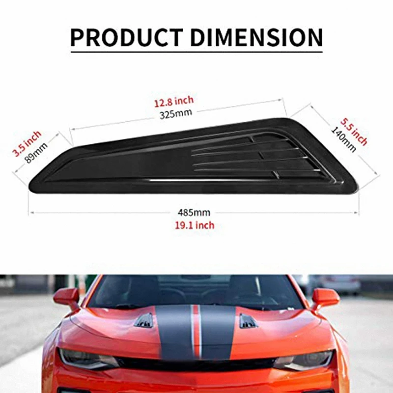2 шт. для Chevy Camaro 1LT/LS/RS- передний капот воздухозаборник декоративная отделка капота Совок капота вентиляционные Декоративные Чехлы
