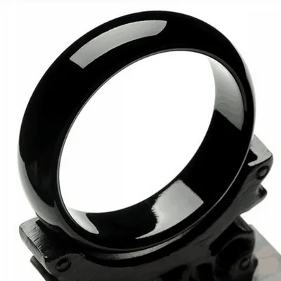 

Zheru Jewelry Natural Agate Chalcedony Black 54-64mm Bracelet Elegant Princess Jewelry Best Gift
