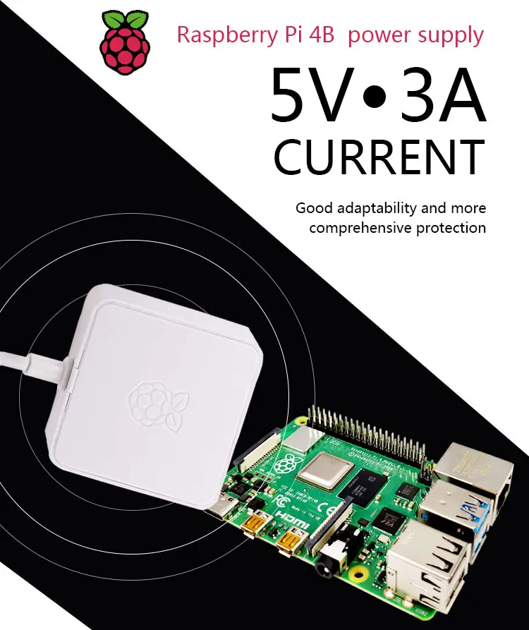 Raspberry Pi 15,3 Вт USB-C источник питания официальный и рекомендуемый USB-C источник питания для Raspberry Pi 4