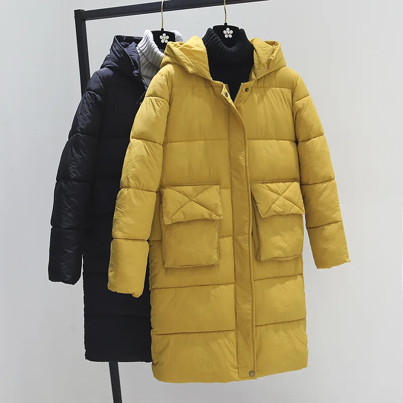 

Ozhouzhan 2018 Autumn New Style Versatile Mid-length Thick Solid Color Large Pocket Cotton-padded Clothes Zip-up Jacket Woman Co