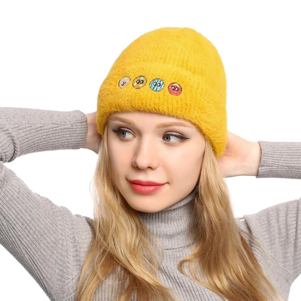 Модная Женская бейсбольная Кепка шапка унисекс из хлопка с принтом gorros Mujer invierno зимняя теплая утолщенная вязаный шарик Кепка