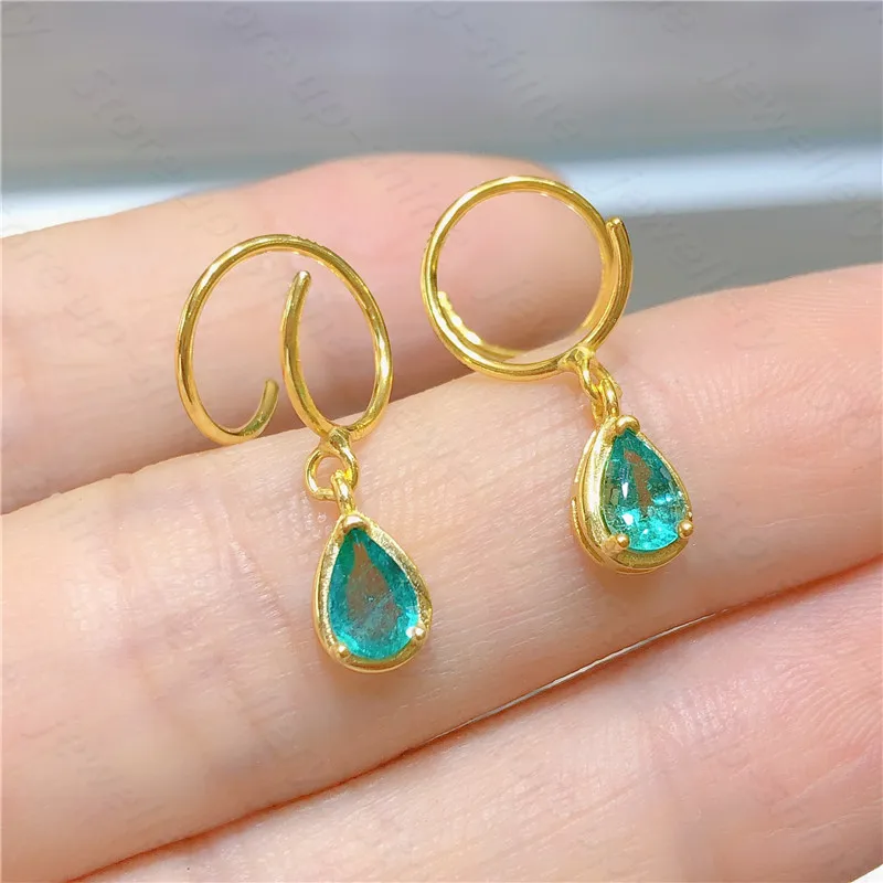 

Новые серьги из натурального изумруда, женские Украшения из серебра 925 пробы, стильный и индивидуальный дизайн